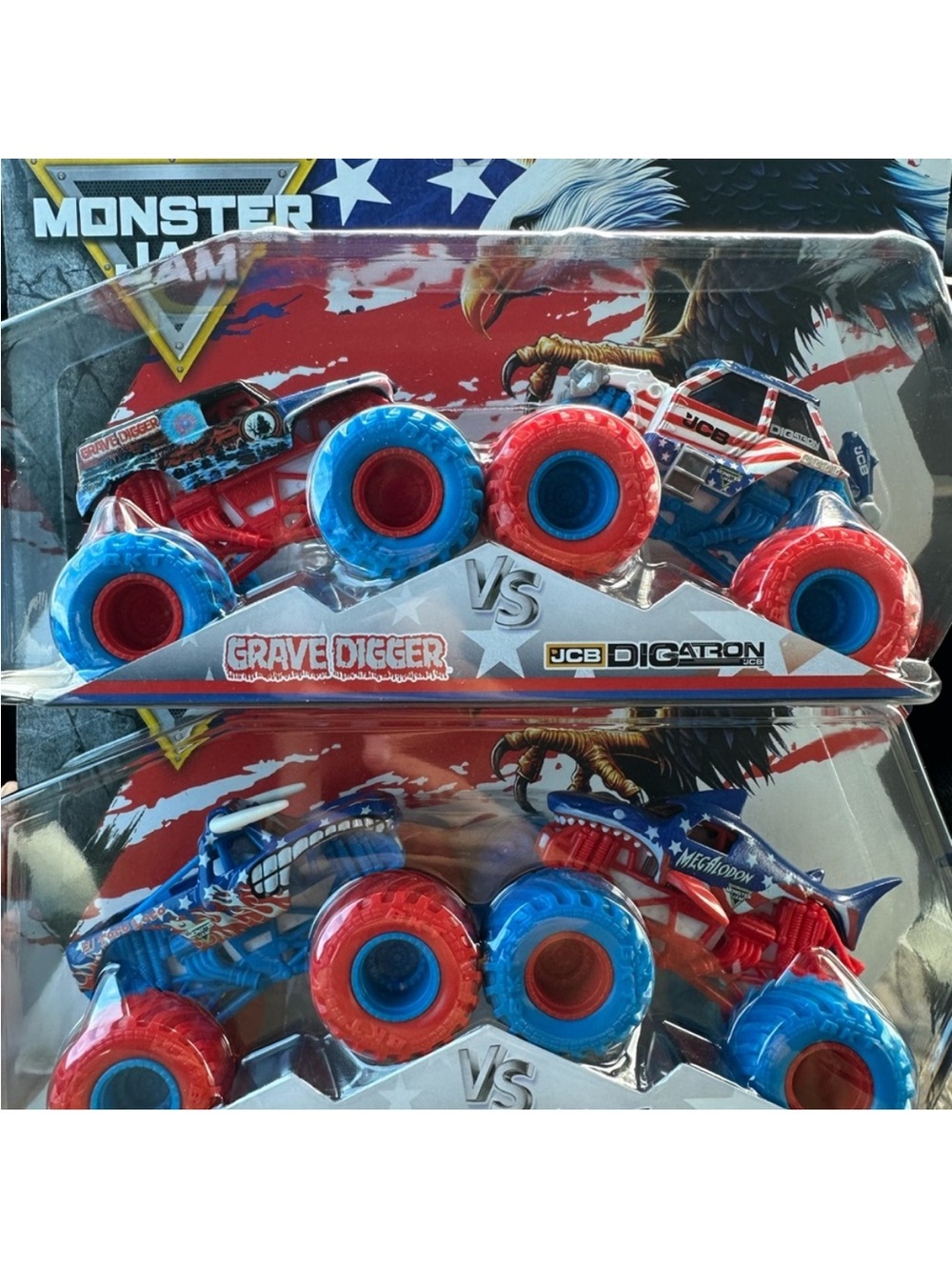 Monster Jam 2-Pack Kids Monster Trucks - Red & Blue
